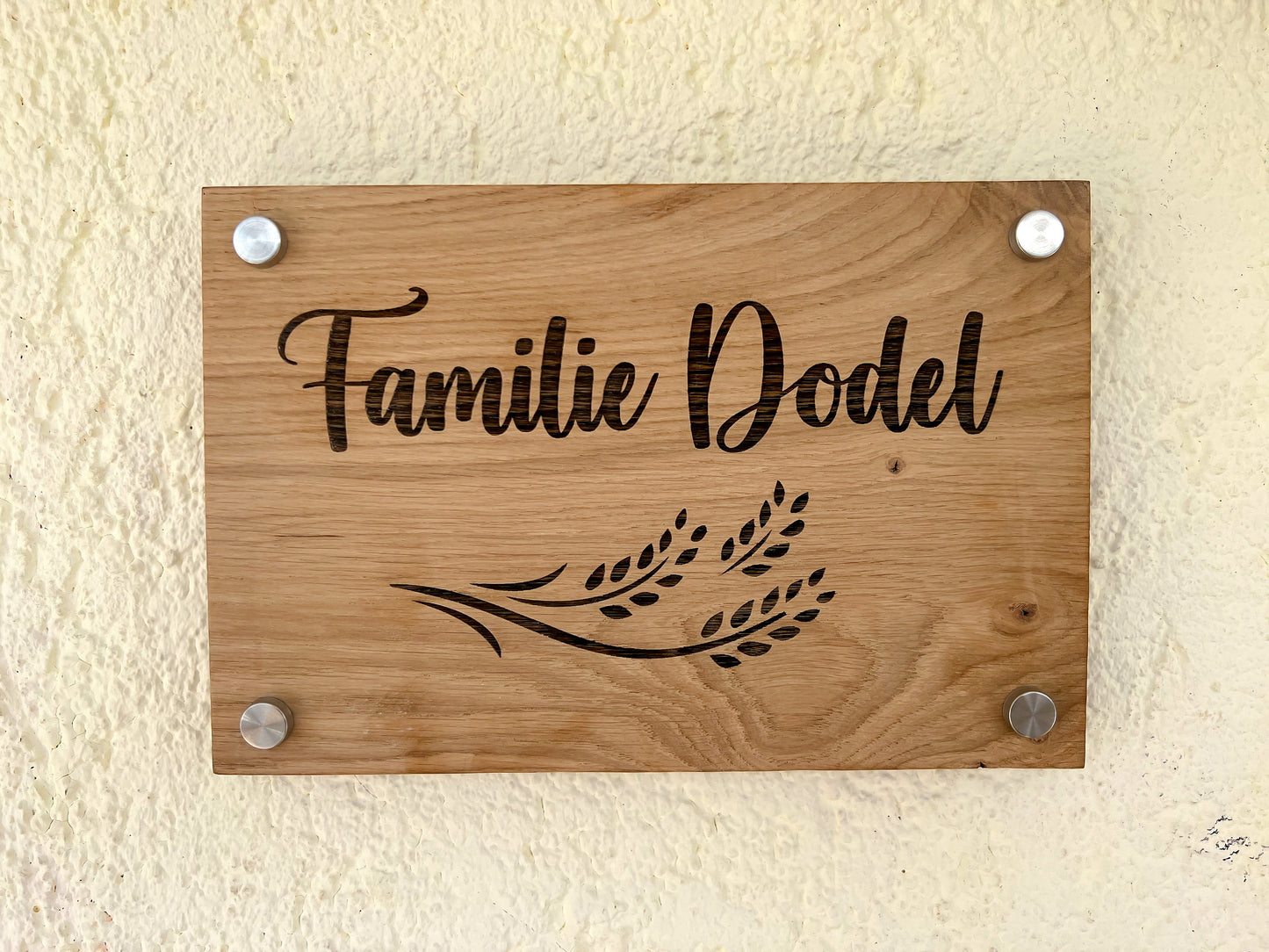 Haustürschild | Willkommen | Türschild personalisiert | Familienschild | Klingel Schild | Holzschild | Eingangschild | Eiche Holzschild |
